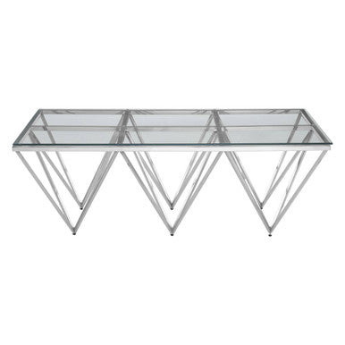 Silver Finish Coffee Table with Six Pincer Legs