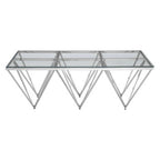 Silver Finish Coffee Table with Six Pincer Legs