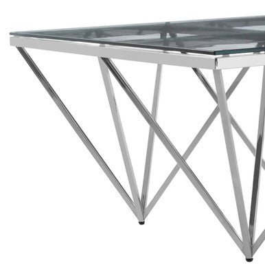 Silver Finish Coffee Table with Six Pincer Legs
