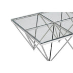 Silver Finish Coffee Table with Six Pincer Legs