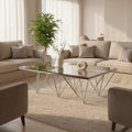 Silver Finish Coffee Table with Six Pincer Legs