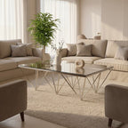 Silver Finish Coffee Table with Six Pincer Legs