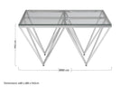 Clear Glass Square Coffee Table with Silver Finish Base