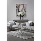 Clear Glass Square Coffee Table with Silver Finish Base