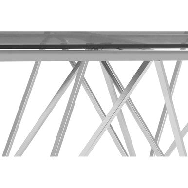 Clear Glass Square Coffee Table with Silver Finish Base
