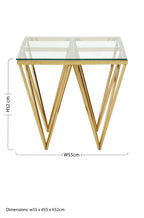 Gold Finish Side Table with Pincer Legs