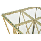 Gold Finish Side Table with Pincer Legs
