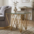 Gold Finish Side Table with Pincer Legs
