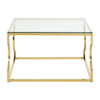 Gold Finish Coffee Table with Curved Frame