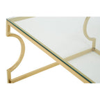 Gold Finish Coffee Table with Curved Frame