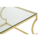 Gold Finish Coffee Table with Curved Frame