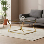 Gold Finish Coffee Table with Curved Frame