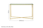 Clear Glass Console Table with Gold Finish Cross Frame