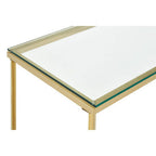 Clear Glass Console Table with Gold Finish Cross Frame