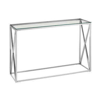 Silver Finish Rectangular Console Table