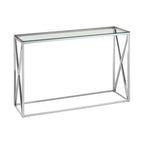 Silver Finish Rectangular Console Table