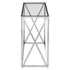 Silver Finish Rectangular Console Table