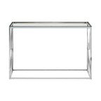 Silver Finish Rectangular Console Table