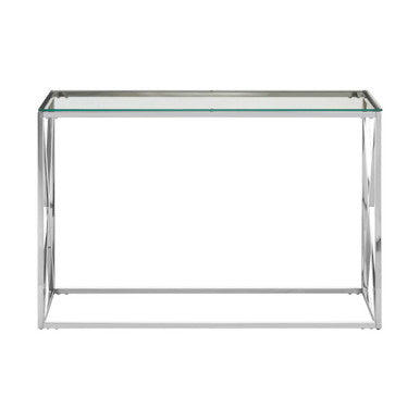 Silver Finish Rectangular Console Table