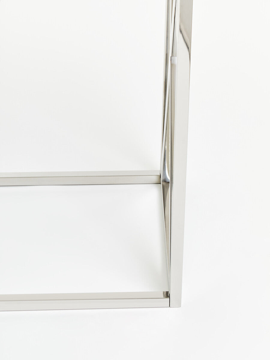 Silver Finish Rectangular Console Table