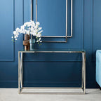 Silver Finish Rectangular Console Table