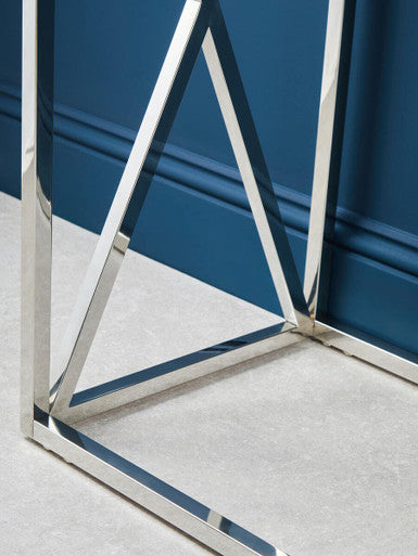 Silver Finish Rectangular Console Table