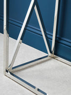 Silver Finish Rectangular Console Table