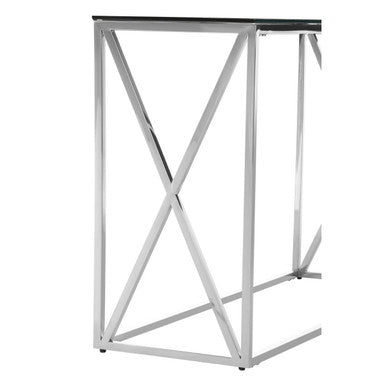 Silver Finish Rectangular Console Table