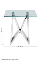 Clear Glass Side Table with Chrome Finish Frame