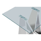 Clear Glass Side Table with Chrome Finish Frame