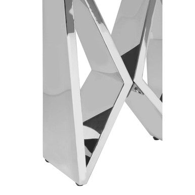 Clear Glass Side Table with Chrome Finish Frame