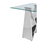 Clear Glass Side Table with Chrome Finish Frame