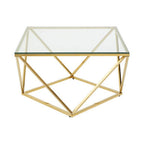 Gold Finish Coffee Table with Twist Design