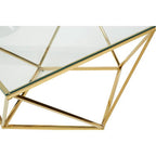 Gold Finish Coffee Table with Twist Design