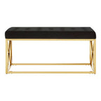 Black Velvet Bench with Gold Finish Base