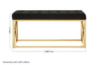Black Velvet Bench with Gold Finish Base