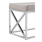 Mink Velvet Bench with Silver Finish Base