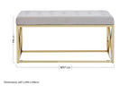 Mink Velvet Bench with Gold Finish Base