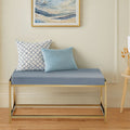 Powder Blue Velvet Bench with Gold Finish Frame