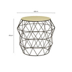 Ivory Enamel Side Table with Black Finish Base