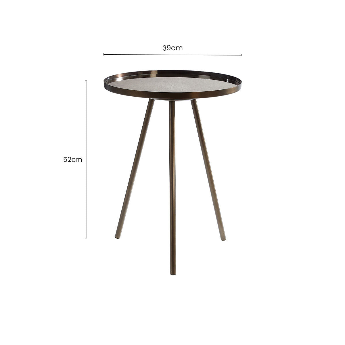 Black Finish Side Table with Antique Glass Top
