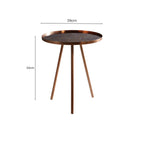 Copper Finish Side Table with Antique Glass Top
