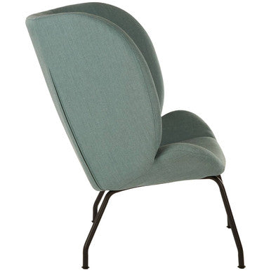 Green Fabric Button Tufted Accent Chair