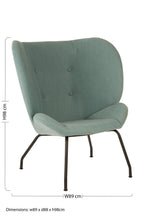Green Fabric Button Tufted Accent Chair