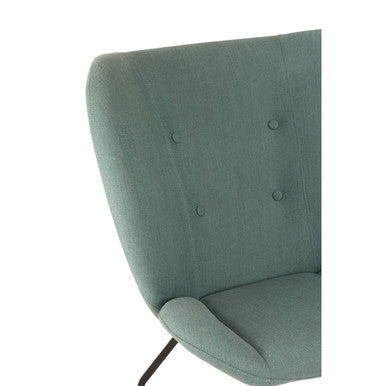 Green Fabric Button Tufted Accent Chair