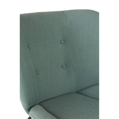 Green Fabric Button Tufted Accent Chair