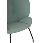 Green Fabric Button Tufted Accent Chair