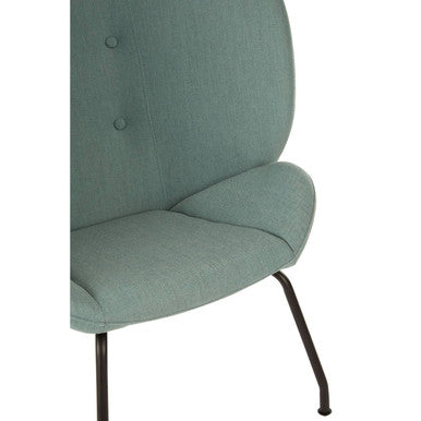 Green Fabric Button Tufted Accent Chair