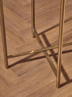 Natural Agate and Gold Finish Side Table