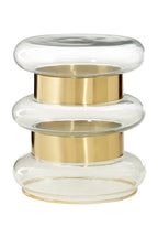 Clear Glass and Gold Finish Side Table